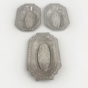 3 EAPG Antique Adams & Co 1880’s Egyptian Sphynx Camel Pyramid Motif Candy Dish